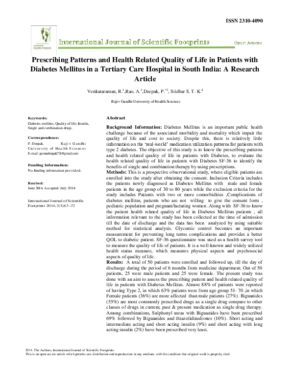 (PDF) Prescribing Patterns and Health Related Quality of Life in ...