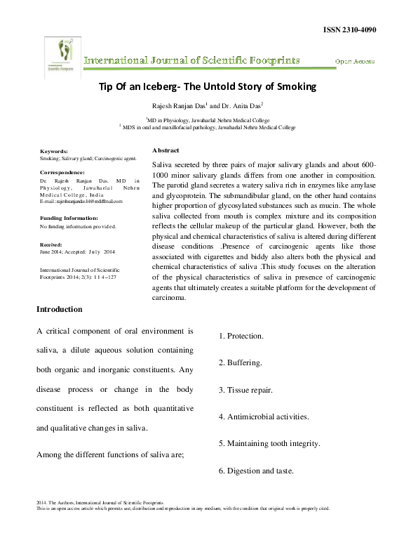 (PDF) Tip Of an Iceberg The Untold Story of Smoking