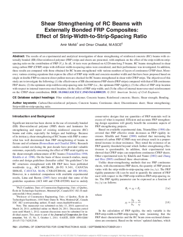 (PDF) Shear Strengthening of RC Beams with Externally Bonded FRP ...
