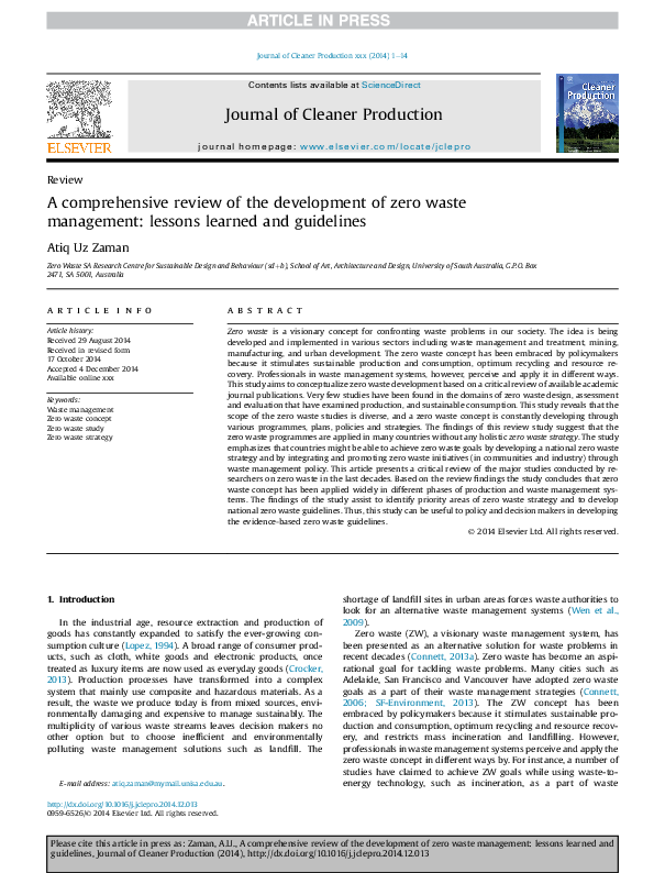 Zero waste management essay image