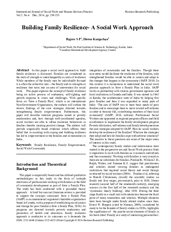 Key processes in family resilience image