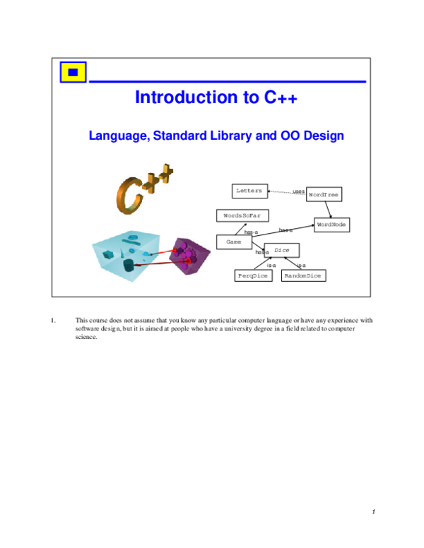 (PDF) C++ Language and OO Design Overview