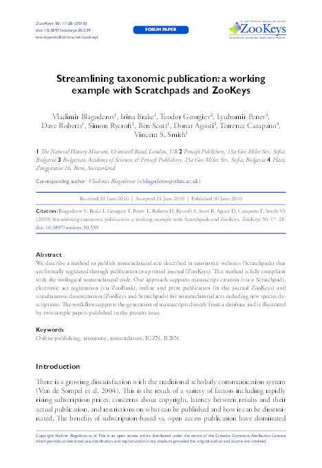 (PDF) Streamlining taxonomic publication: a working example with ...