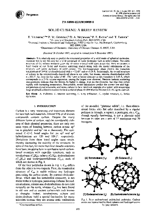 (PDF) Solid cubane: A brief review