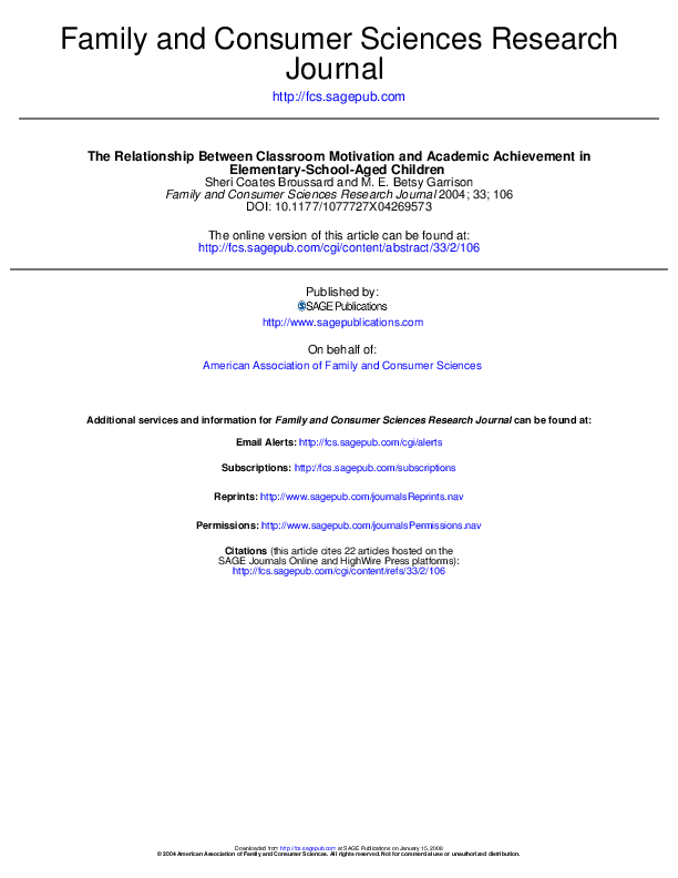 (PDF) The Relationship Between Classroom Motivation and Academic ...