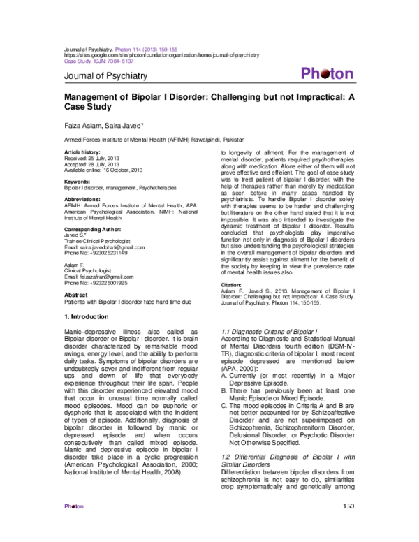 Bipolar disorder case study ppt picture