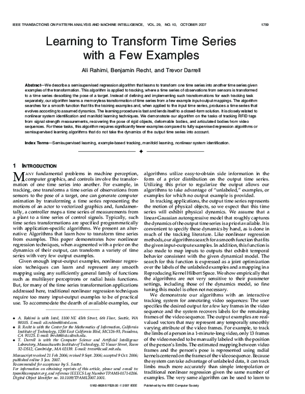 (PDF) Learning to Transform Time Series with a Few Examples