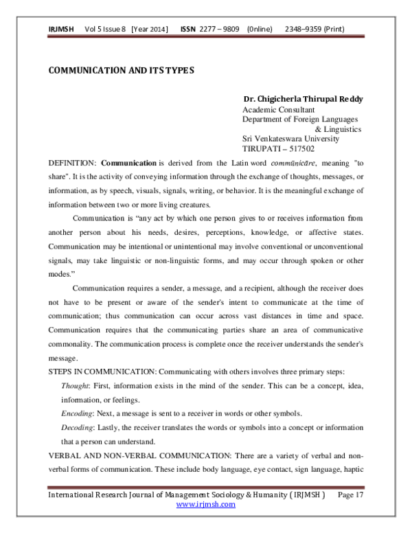 Pdf Communication And Its Types Pdf Communication And Its Types