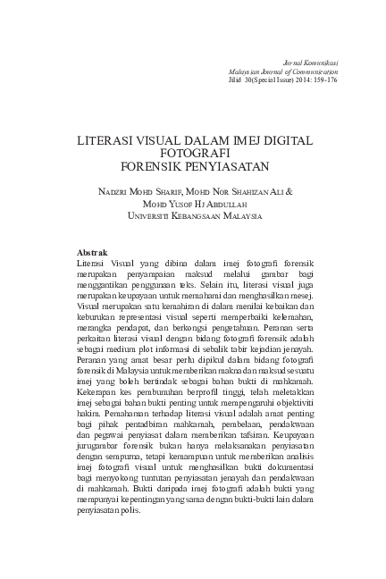 Pdf Lietrasi Visual Dalam Imej Digital Fotografi Forensik Penyiasatan Nadzri Sharif Academia Edu