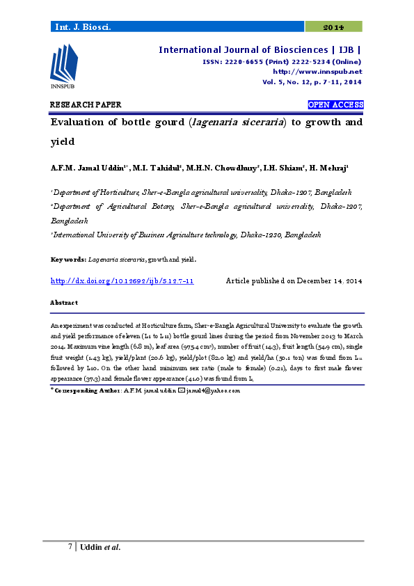 Research paper on bottle gourd picture