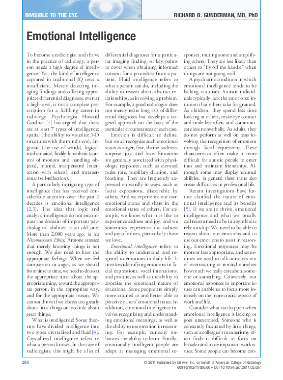 (PDF) emotional intelligence