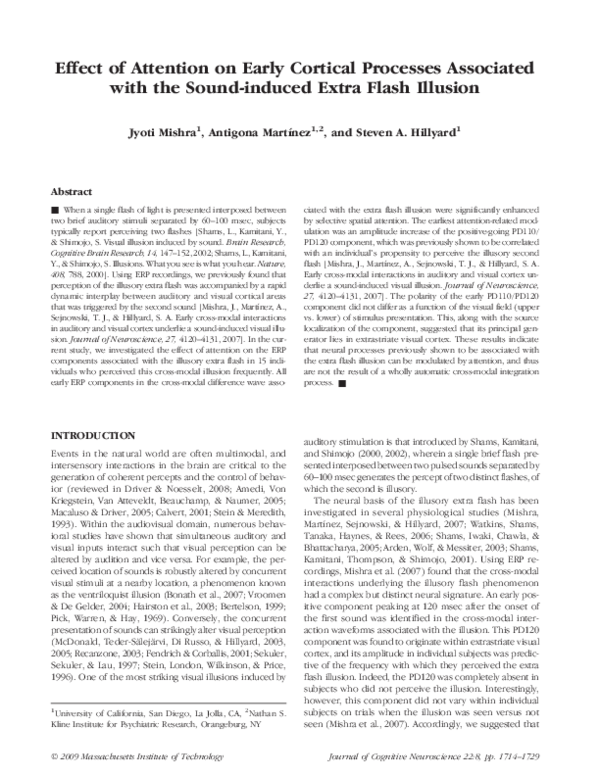 (PDF) Effect of Attention on Early Cortical Processes Associated with ...