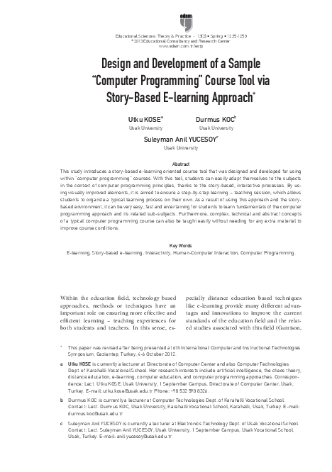 (PDF) Design and development of a sample “computer programming” course ...