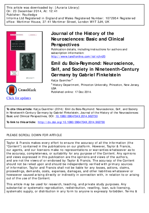 (PDF) Review by Katja Guenther in Journal of the History of the