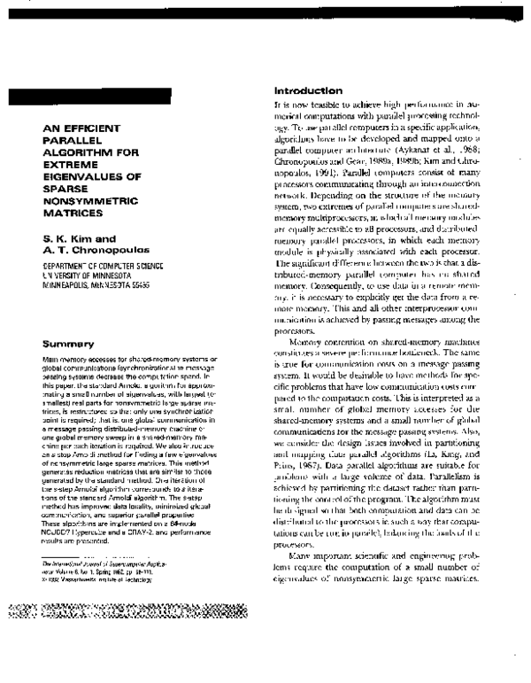 (PDF) An Efficient Parallel Algorithm for Extreme Eigenvalues of Sparse ...