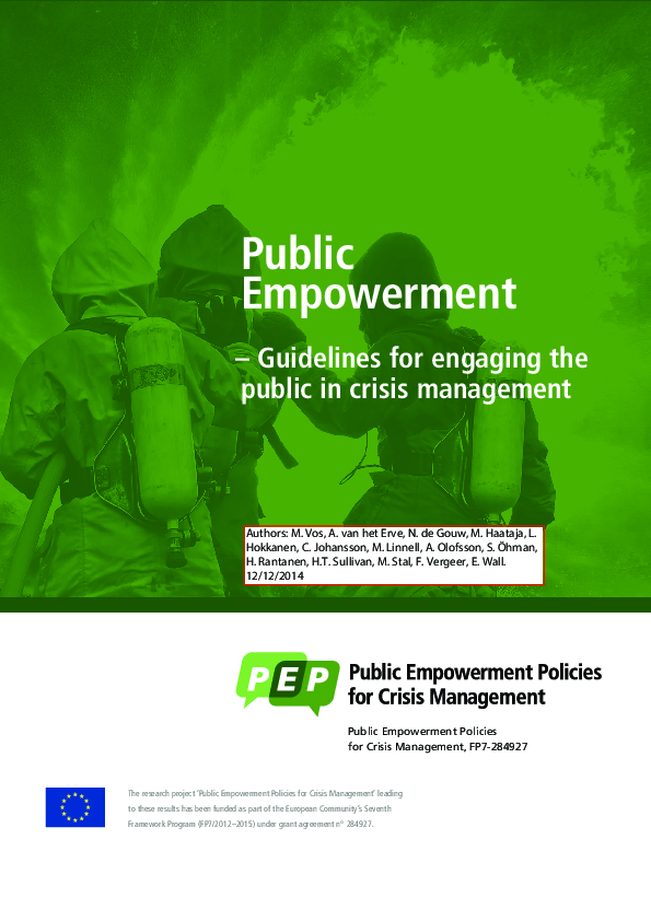 (PDF) Public Empowerment Guidelines for engaging the public in crisis