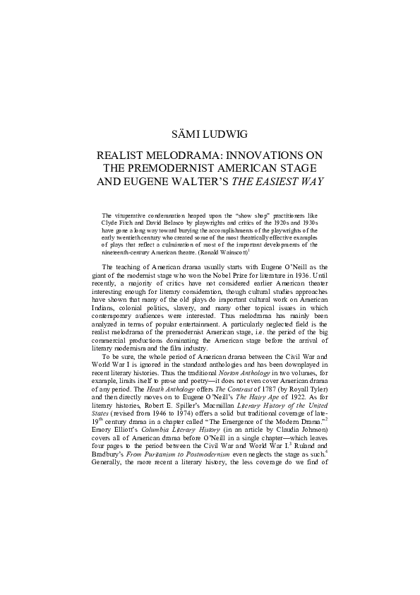 Melodramatic stage essay image