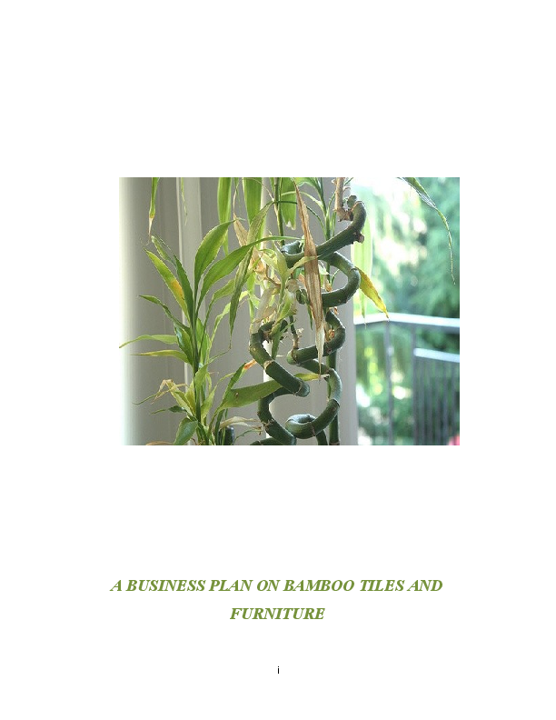 Bamboo furniture business plan picture