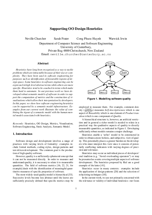 (PDF) Supporting OO Design Heuristics