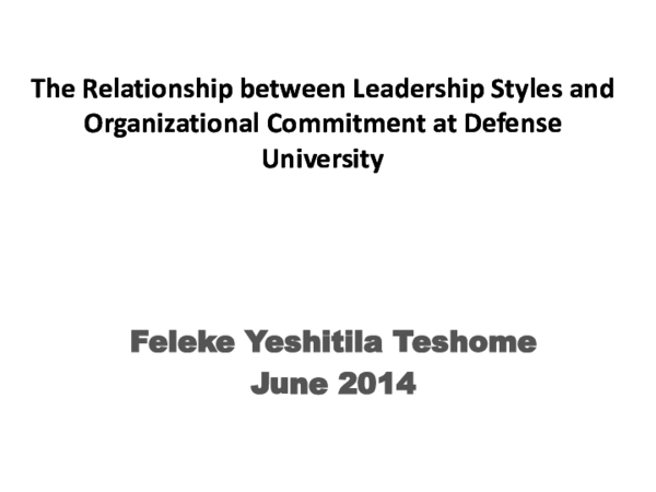 (PPT) The Relationship between Leadership Styles and Organizational ...