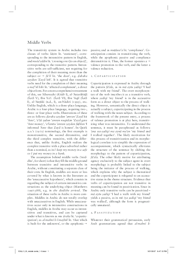(PDF) Middle verbs