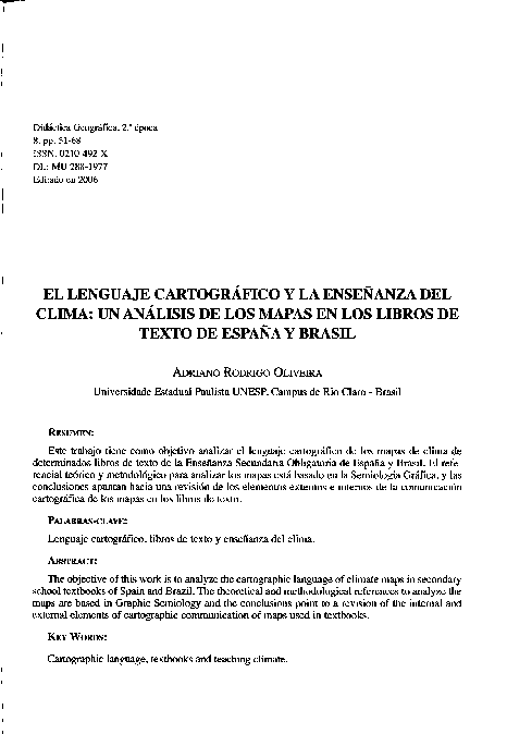 Pdf El Lenguaje Cartogr U00c1fico Y La Ense U00d1anza Del Clima