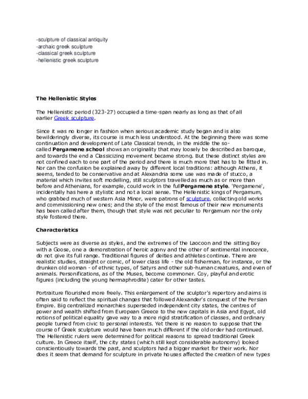 (DOC) sculpture of classical antiquity archaic greek sculpture classical greek sculpture