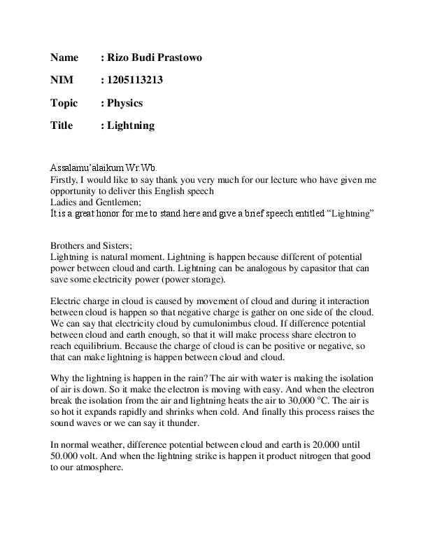 Doc Speech About Lightning