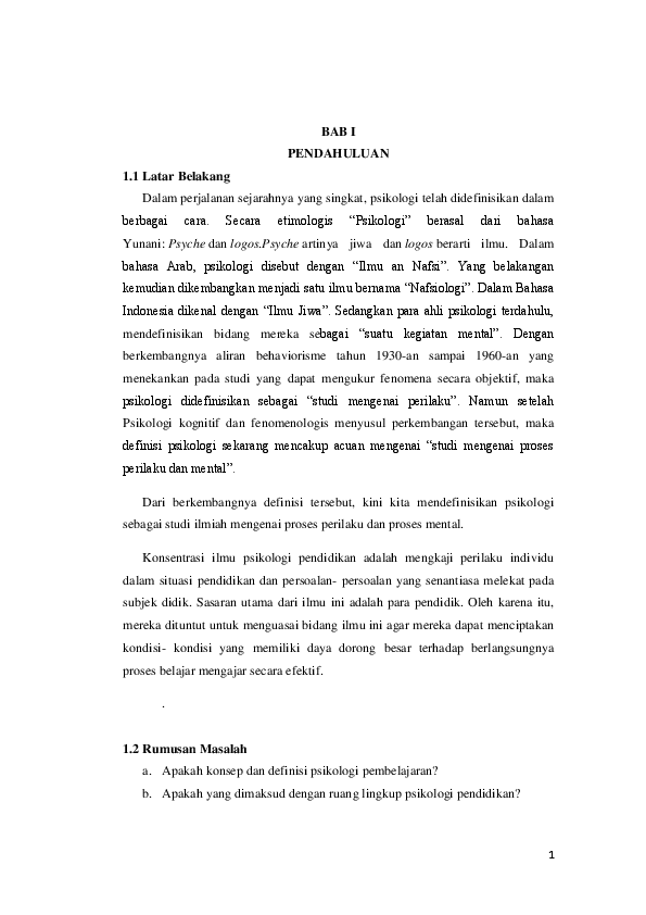 Doc Urgensi Psikologi Pendidikan Nizhar Rismawan Academia Edu