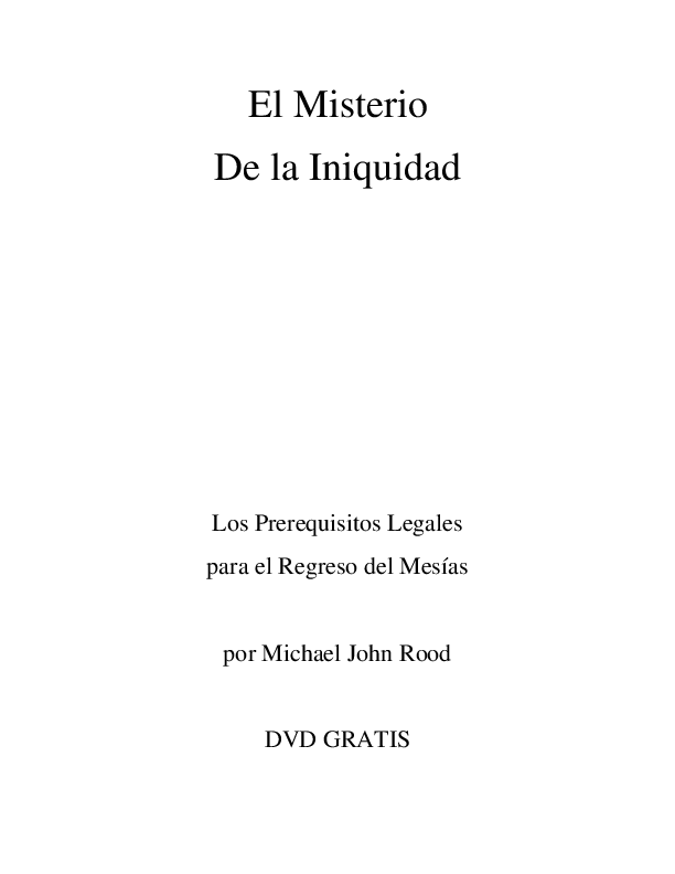 (PDF) El Misterio de la Iniquidad por Michael Rood Modesto José