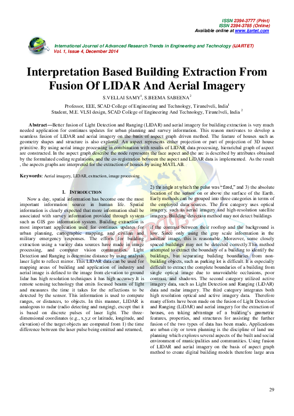 (PDF) Interpretation Based Building Extraction From Fusion Of LIDAR And ...
