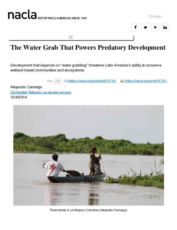 (PDF) The Water Grab that Powers Predatory Development