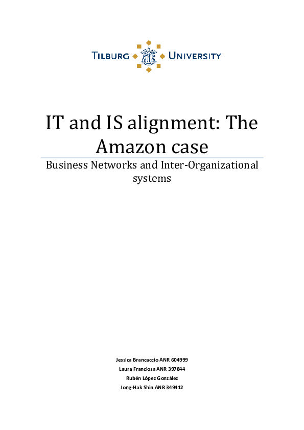 (DOC) IT and IS alignment The Amazon case Business Networks and Inter