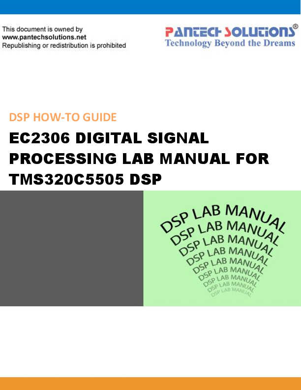 (PDF) DSP HOWTO GUIDE EC2306 DIGITAL SIGNAL PROCESSING LAB MANUAL FOR