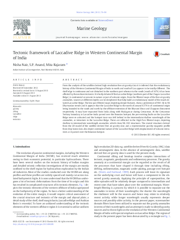 (PDF) Tectonic framework of Laccadive Ridge in Western Continental ...