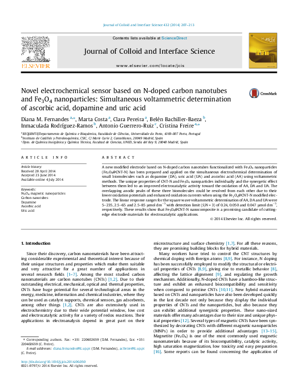 (PDF) Novel electrochemical sensor based on N-doped carbon nanotubes ...