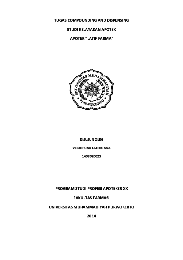 (DOC) TUGAS COMPOUNDING AND DISPENSING STUDI KELAYAKAN