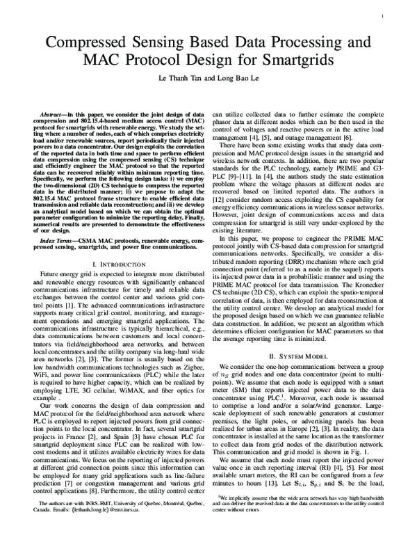(PDF) Compressed Sensing Based Data Processing and MAC Protocol Design ...
