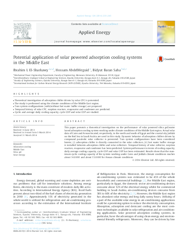 (PDF) Potential application of solar powered adsorption cooling systems ...