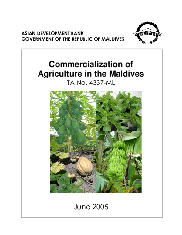 (PDF) Commercialization of Agriculture in the Maldives | Montague Lord ...