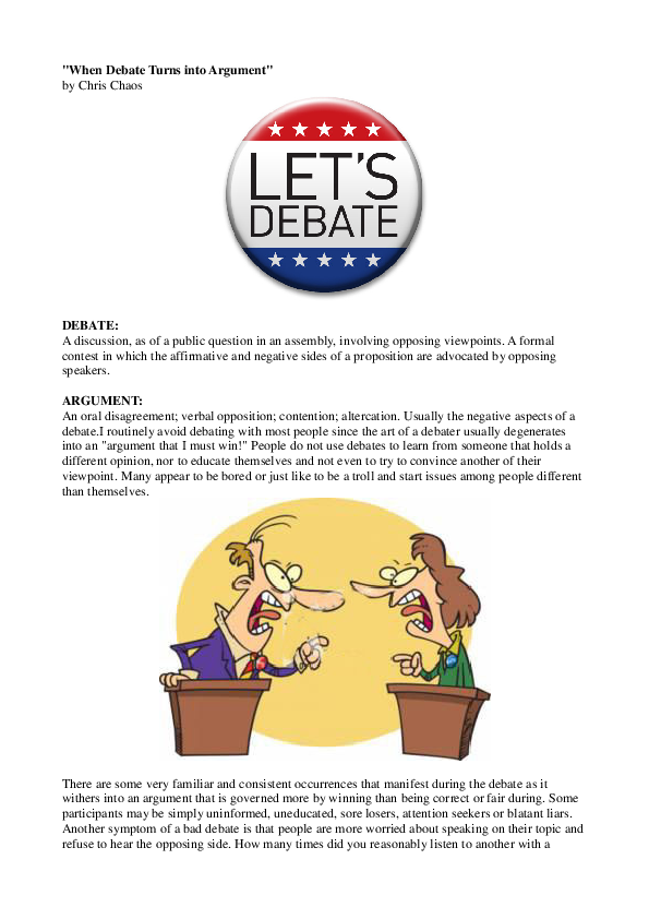 discussion and debate