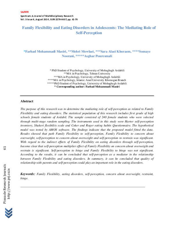 (PDF) FAMILY FLEXIBILITY AND EATING DISORDERS IN ADOLESCENTS: THE ...