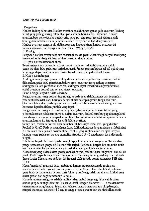 Doc Askep Ca Ovarium Cecep Polpolan Academia Edu