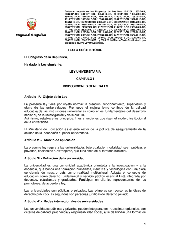 Ley universitaria 2014 Wilbert Chavez Irazabal Academia.edu