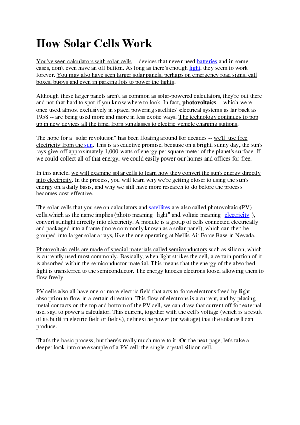 Doc How Solar Cells Work
