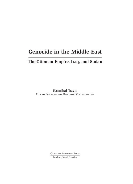 (PDF) Genocide in the Middle East The Ottoman Empire, Iraq, and Sudan
