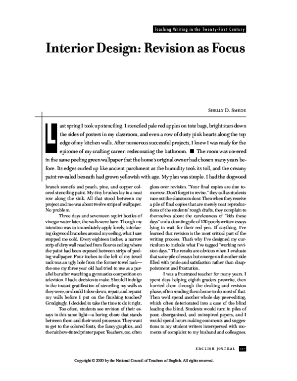 (PDF) Interior Design: Revision as Focus