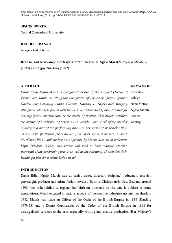 (PDF) Realism and relevancy portrayals of the theatre in Ngaio Marsh’s