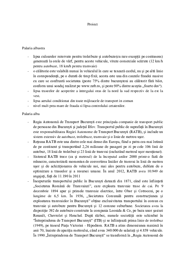 (DOC) Proiect RATB