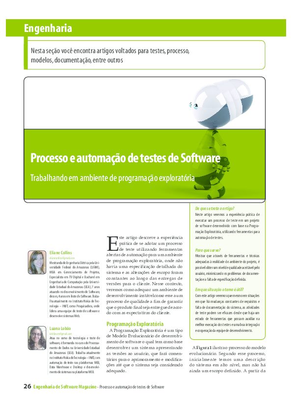 (PDF) Processo e automação de testes de Software - Trabalhando em ...
